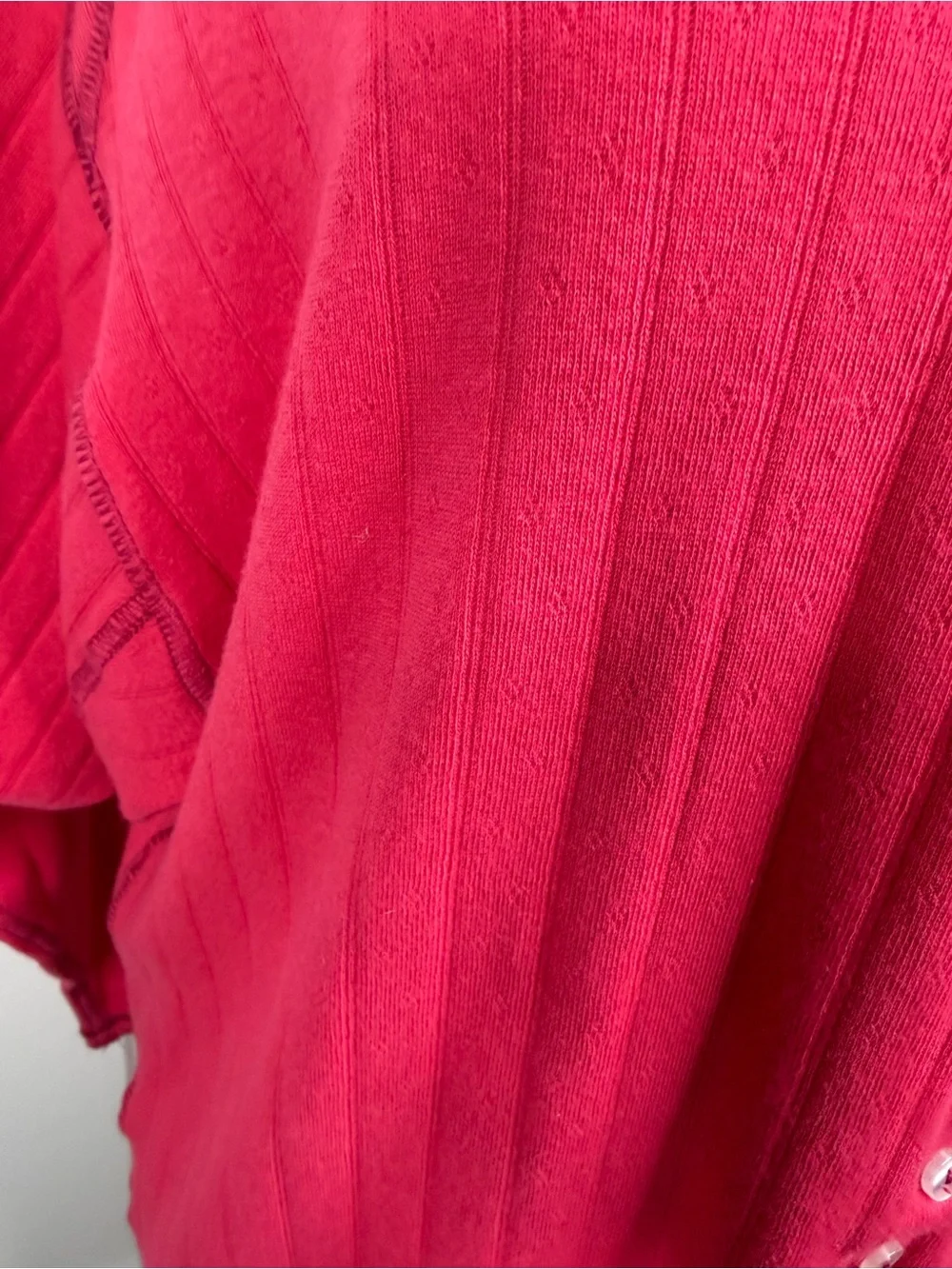 Free People XS Pink Pointelle Henley Tunic Top NWT Cotton Blend